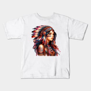 Native American Beauty, The Rising Sun | Catsie Cat Kids T-Shirt